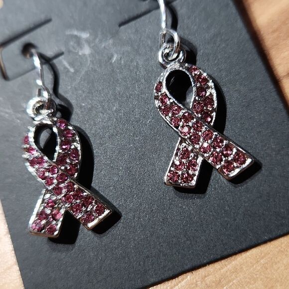 ✍️Handmade✍️ Breast Cancer Supporter Earrings, Poem & Gift Box Set - Picture 3 of 12